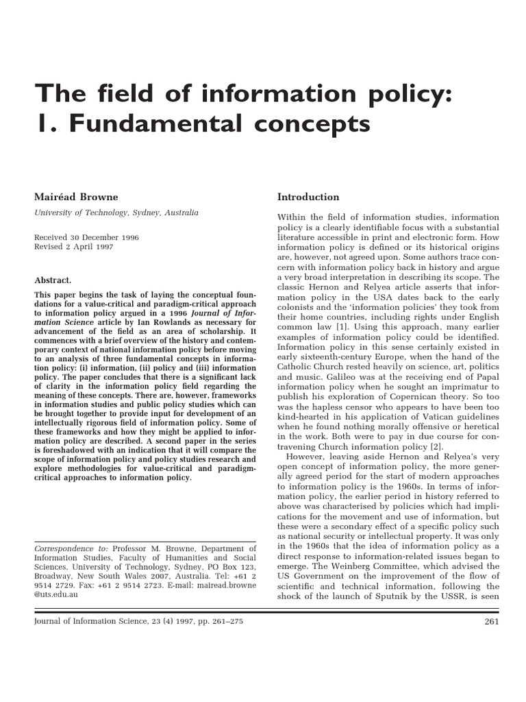 Foundations of Information Policy Analysis | PDF | Information | Policy