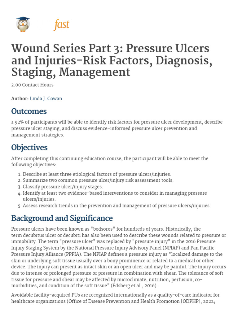Pressure Ulcer Risk Factors and Prevention | PDF | Clinical Medicine ...