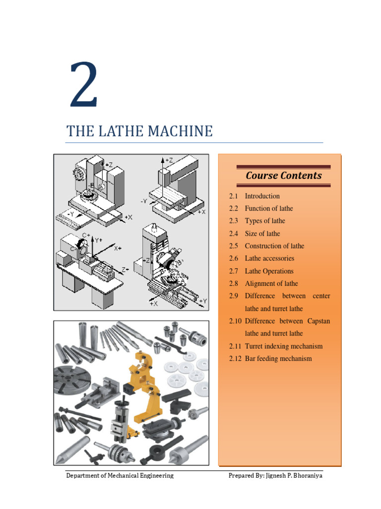 Overview of Lathe Machines and Types | PDF | Machining | Screw