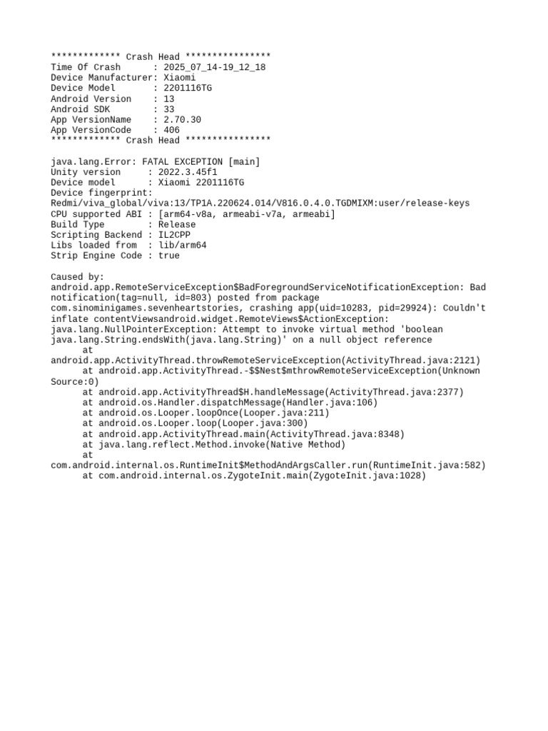 Xiaomi Crash Log Analysis 2025 | PDF