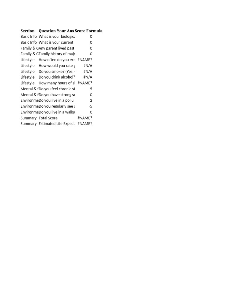Life Expectancy Calculator | PDF
