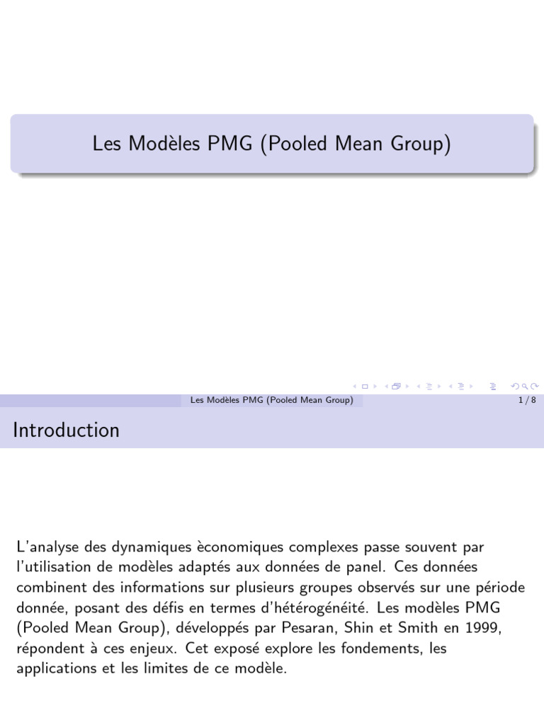 Modèles PMG : Analyse et Applications | PDF | Modèle mathématique ...