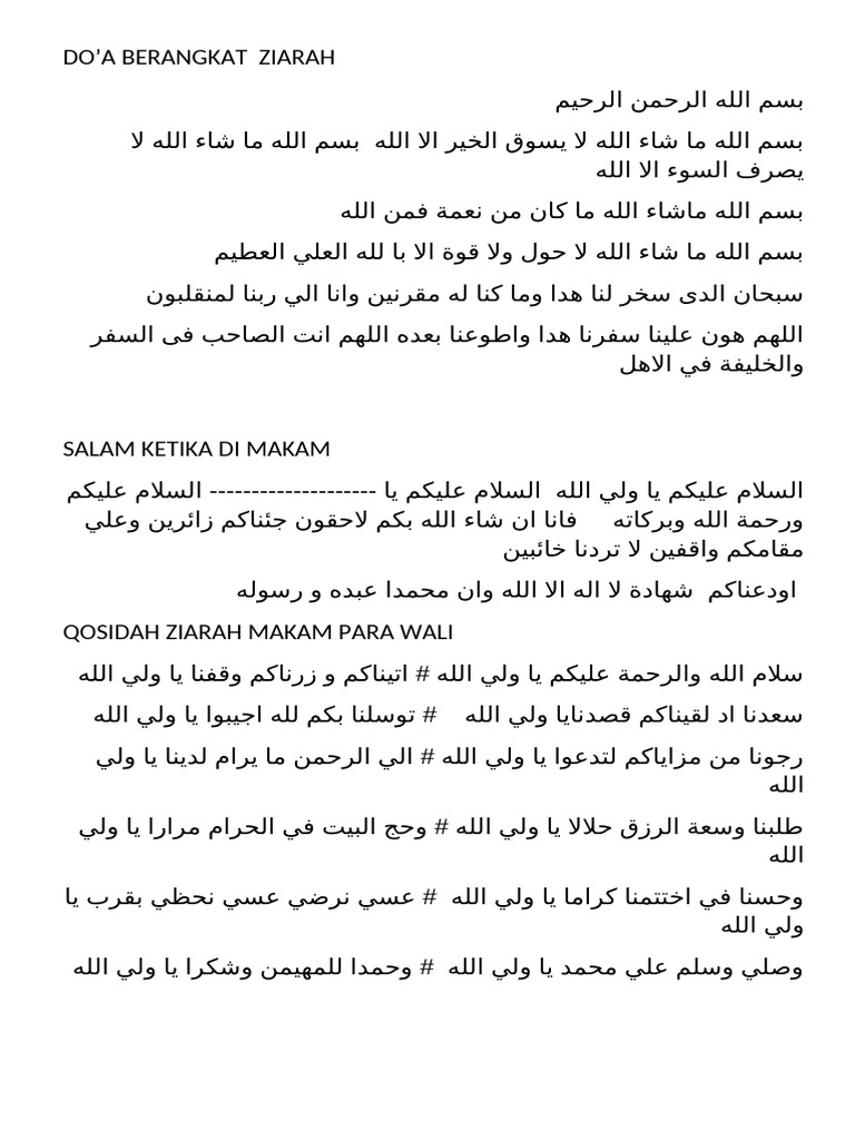 Doa Ziarah | PDF
