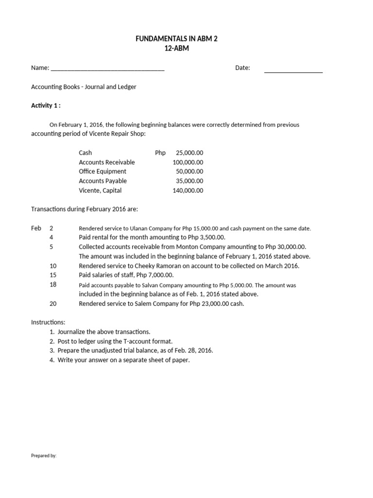 ABM Accounting Transactions Guide | PDF