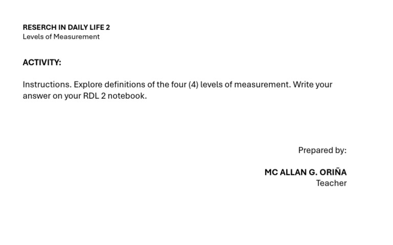 Levels of Measurement Explained | PDF