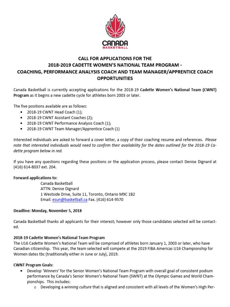 Position Call For Application 2018-19 | PDF
