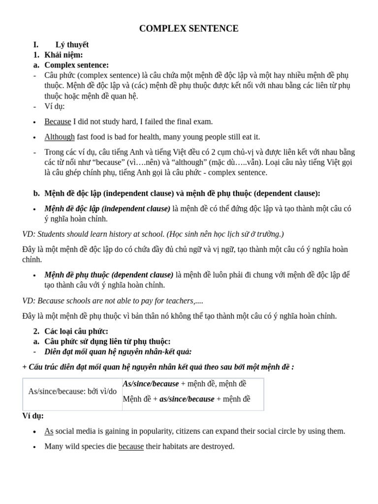 Complex Sentence | PDF