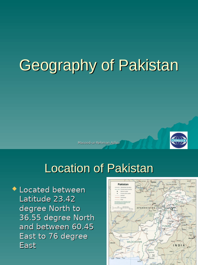 Geography and Landforms of Pakistan | PDF | Geomorphology | Physical ...
