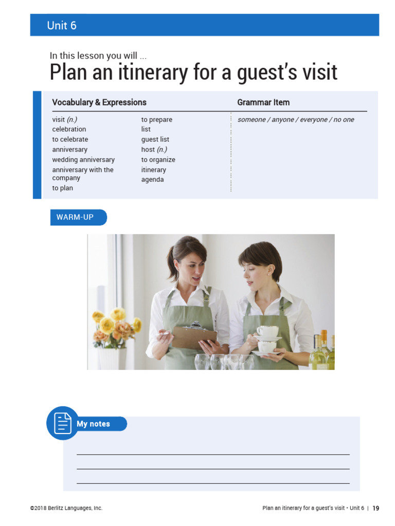 Itinerary Planning for Guest Visits | PDF