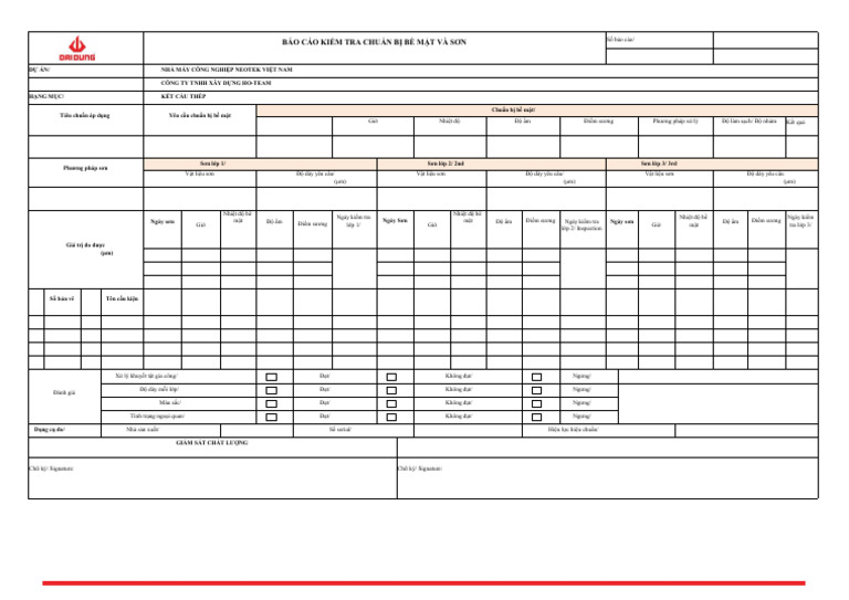 F.01-HD.08.QAQC Painting Inspection Report | PDF