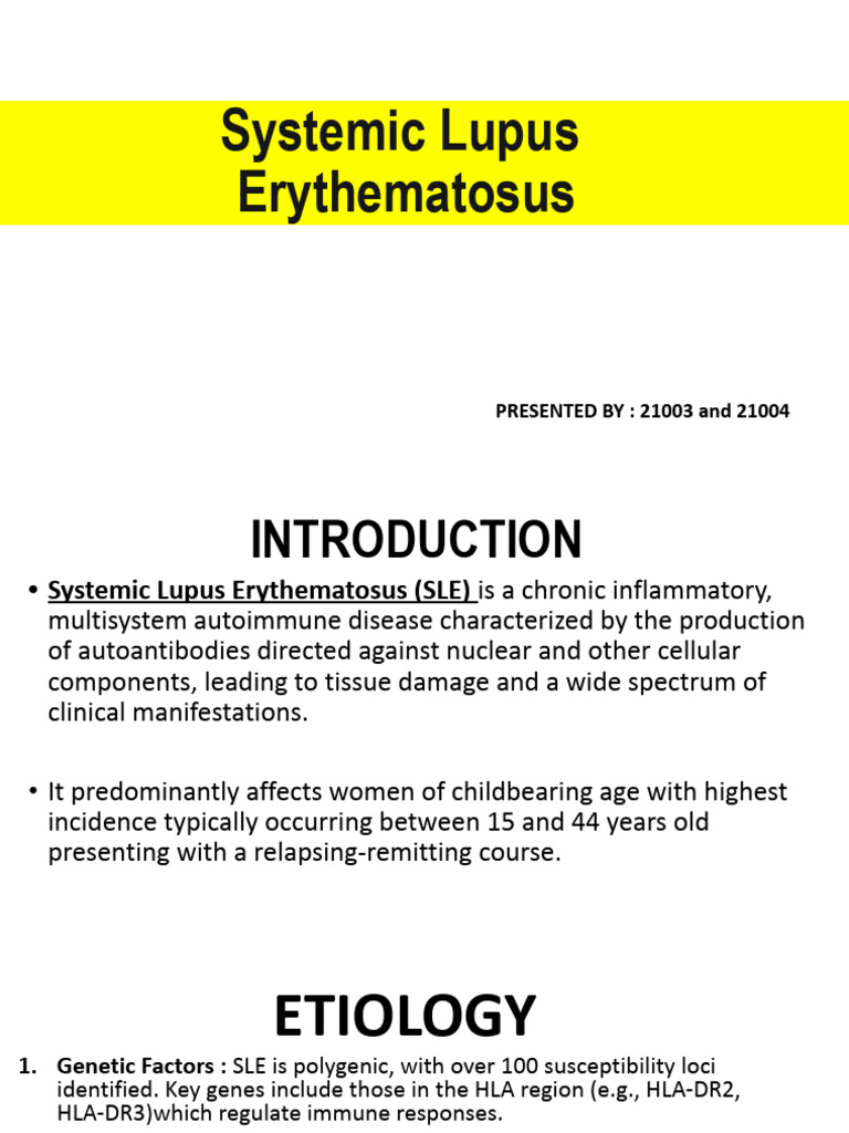 Systemic Lupus 21003 | PDF | Medical Specialties | Diseases And Disorders