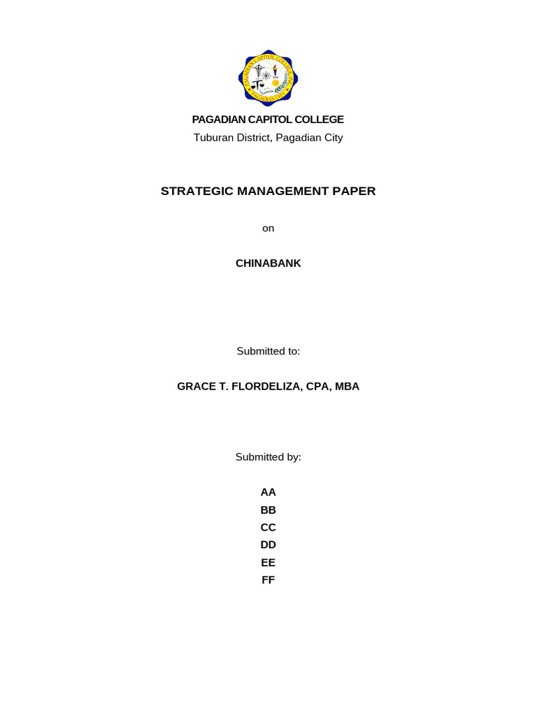 Strategic Management Analysis of Chinabank | PDF | Strategic Management ...