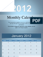 2012 Monthly Calender