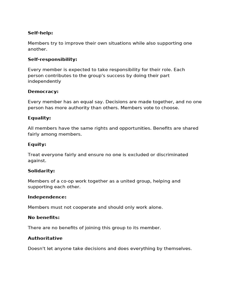 Principles of Co-Op | PDF