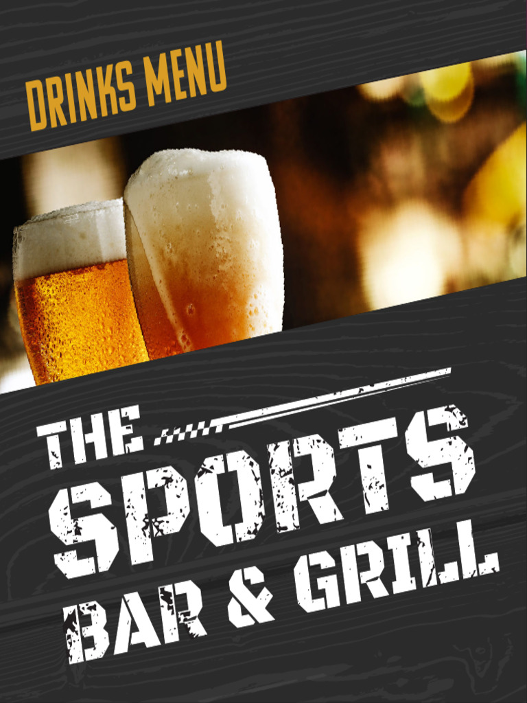 Sports Bar Grill Drinks Menu | PDF | Drink | Fermented Drinks