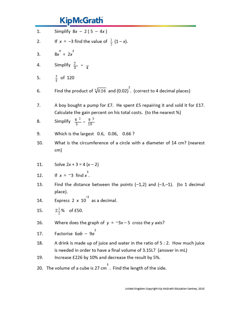 Maths Problems and Solutions for Grade 9 | PDF