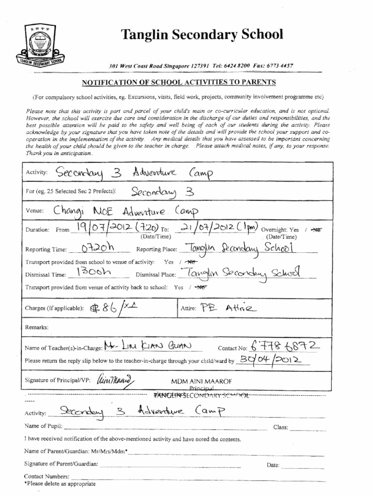 Notification of School Activities | PDF | Schools | Wellness