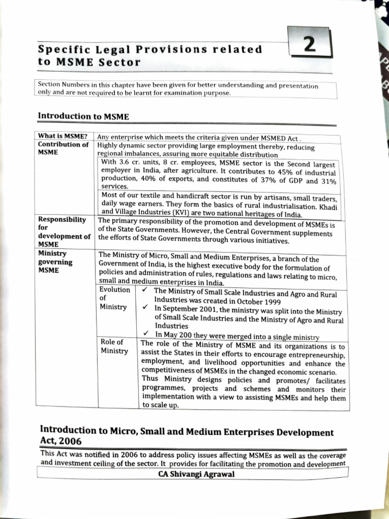 Legal Framework for MSME Sector in India | PDF | Economies | Government