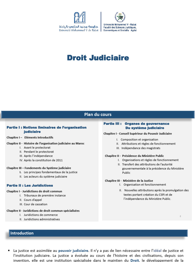 Organisation judiciaire au Maroc 2024 | PDF | Compétence | Loi publique