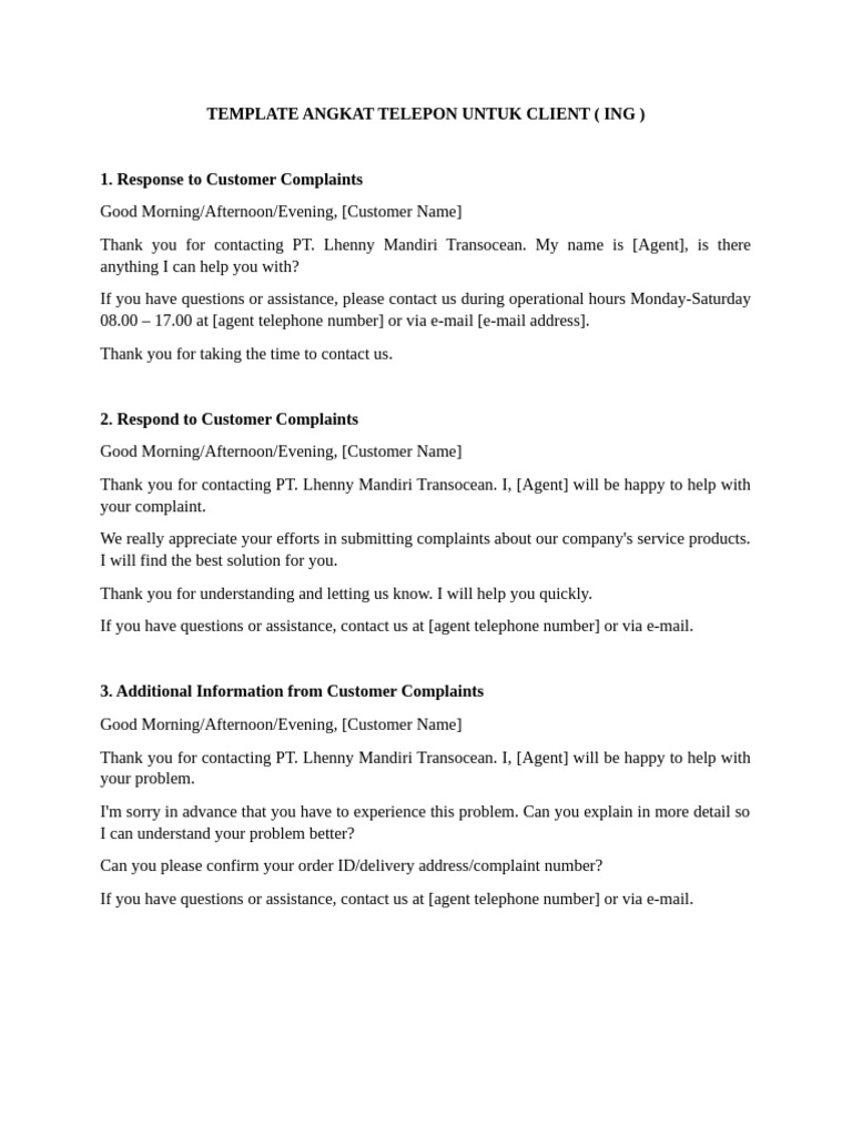 Customer Call Response Template | PDF | Chess | Chess Theory
