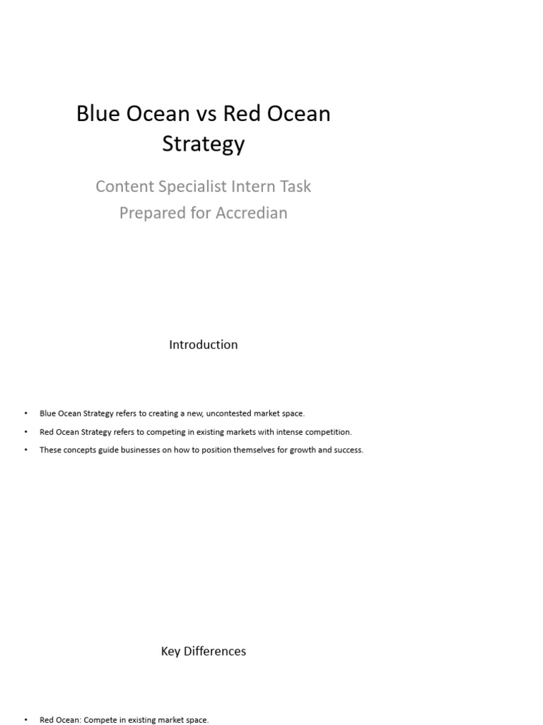 Blue vs Red Ocean Strategy Overview | PDF | Business