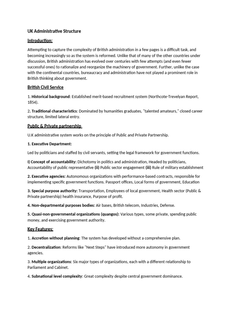 UK Governance and Administrative Structure | PDF | Civil Service | Autonomy