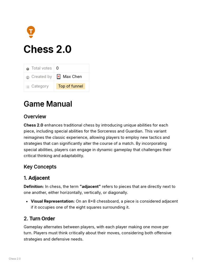 Chess 2.0 | PDF | Chess | Abstract Strategy Games