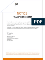 Transcorp Transfer of Register
