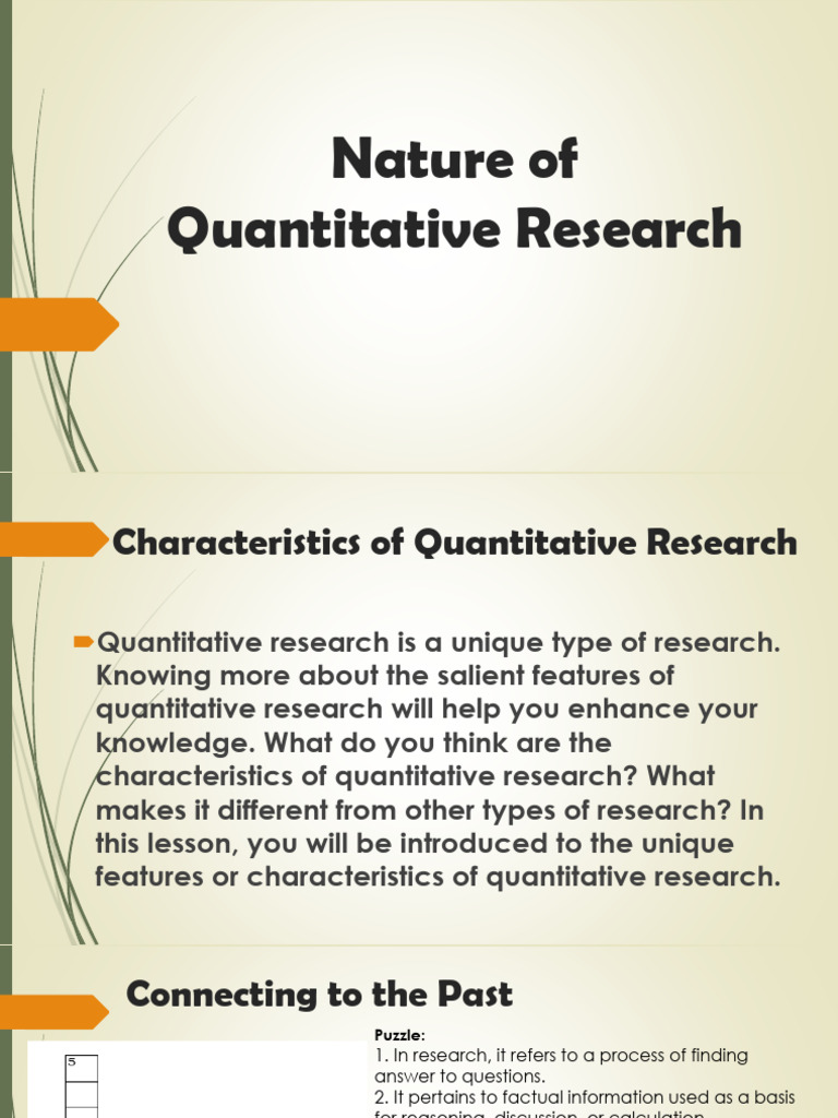 Nature of Quantitative Research | PDF | Quantitative Research ...