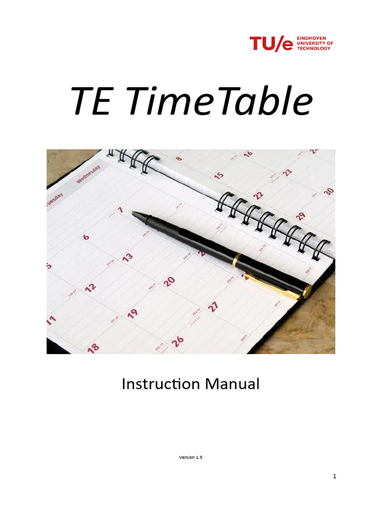 TE Timetable User Guide | PDF | Microsoft Outlook | Microsoft Excel