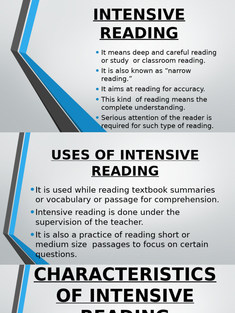 Intensive vs. Extensive Reading Explained | PDF | Reading Comprehension ...