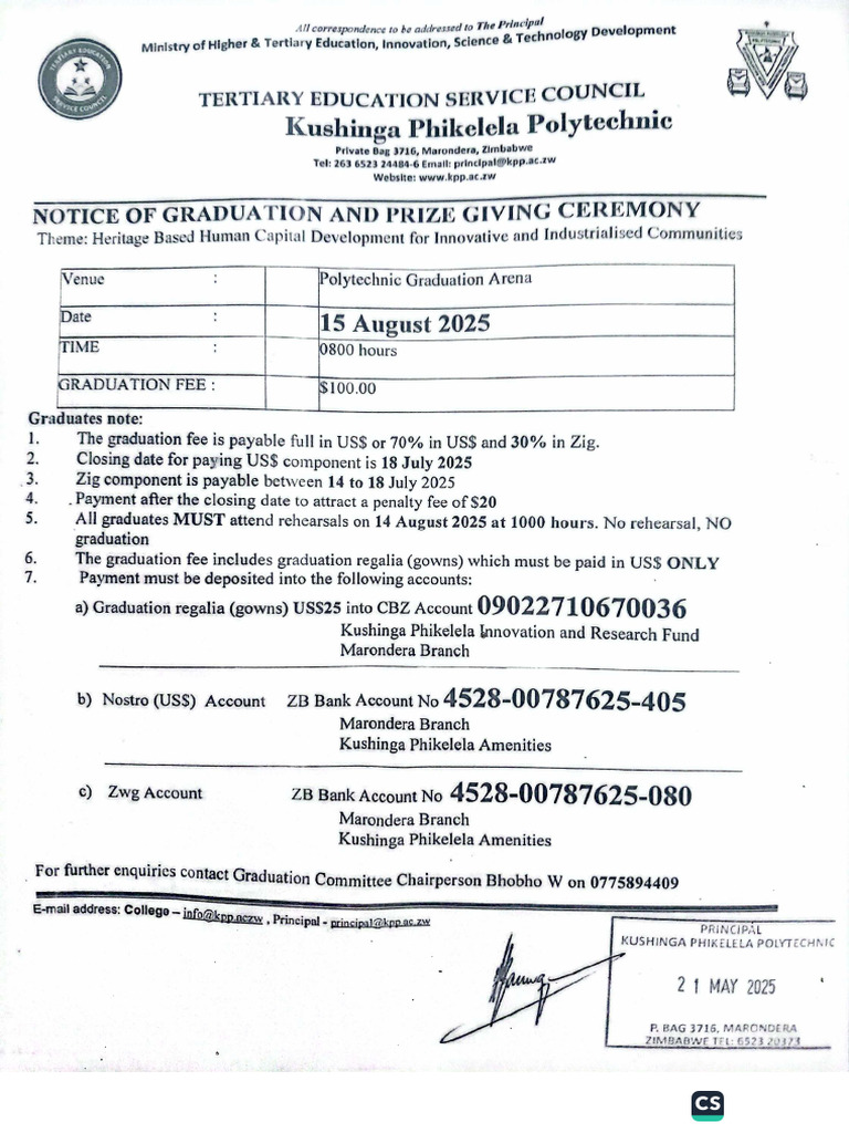Notice of Graduation Ceremony | PDF