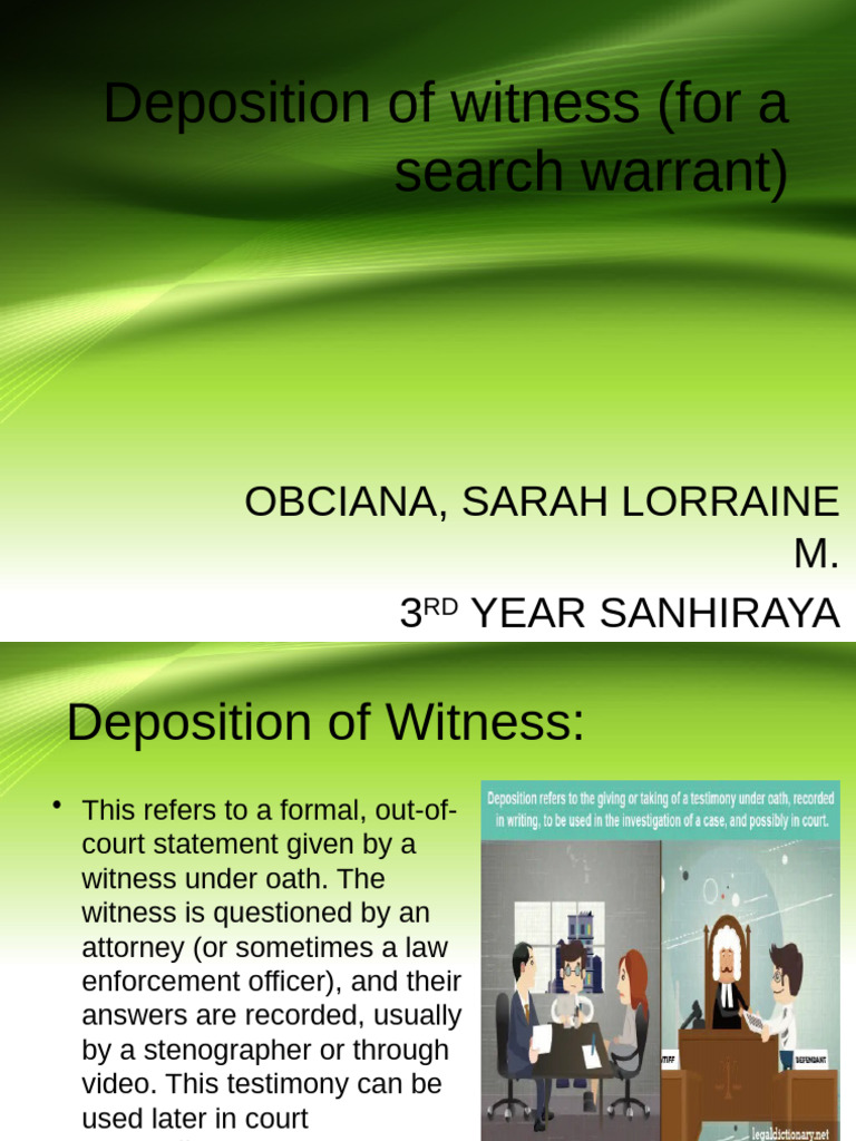 Deposition of Witness (For A Search Warrant | PDF