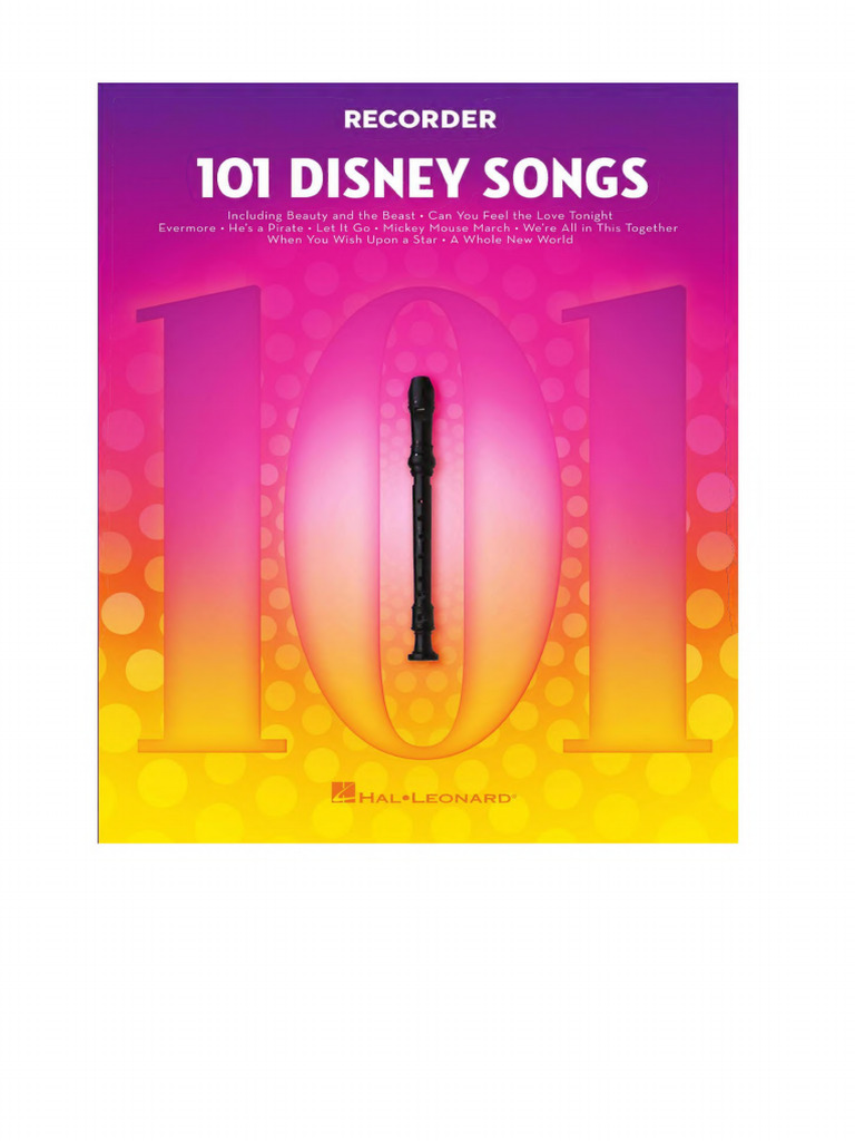 Disney Songs for Recorder Beginners | PDF | The Walt Disney Company