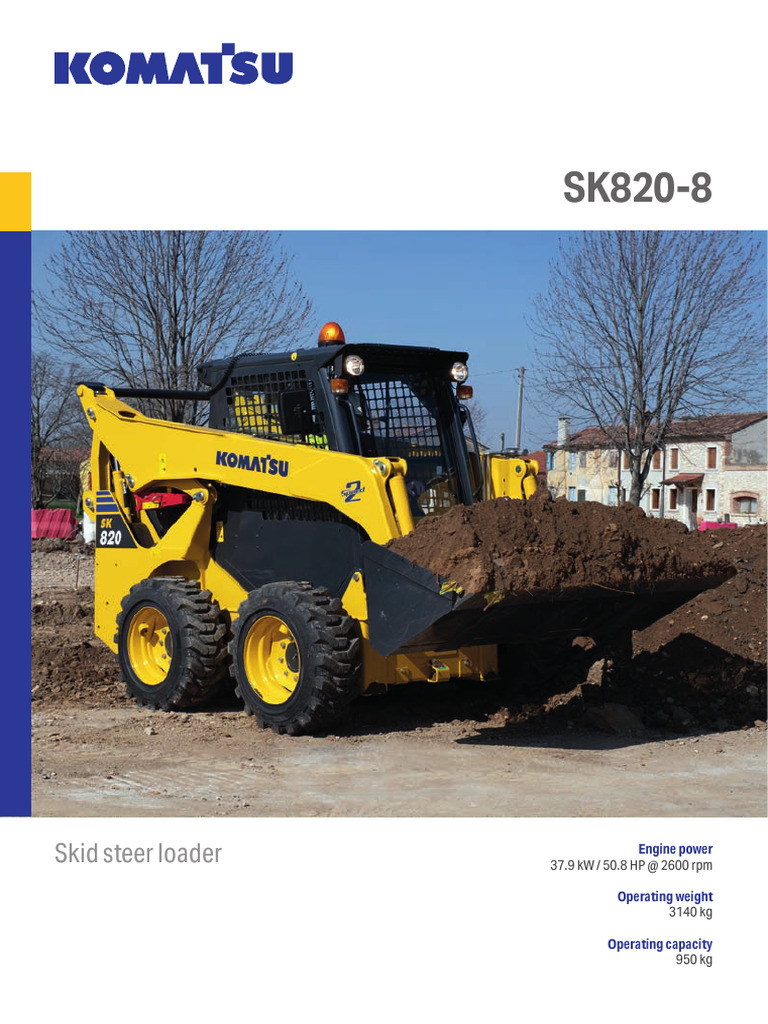 Komatsu SK820-8 Skid Steer Specs | PDF | Engines | Diesel Engine
