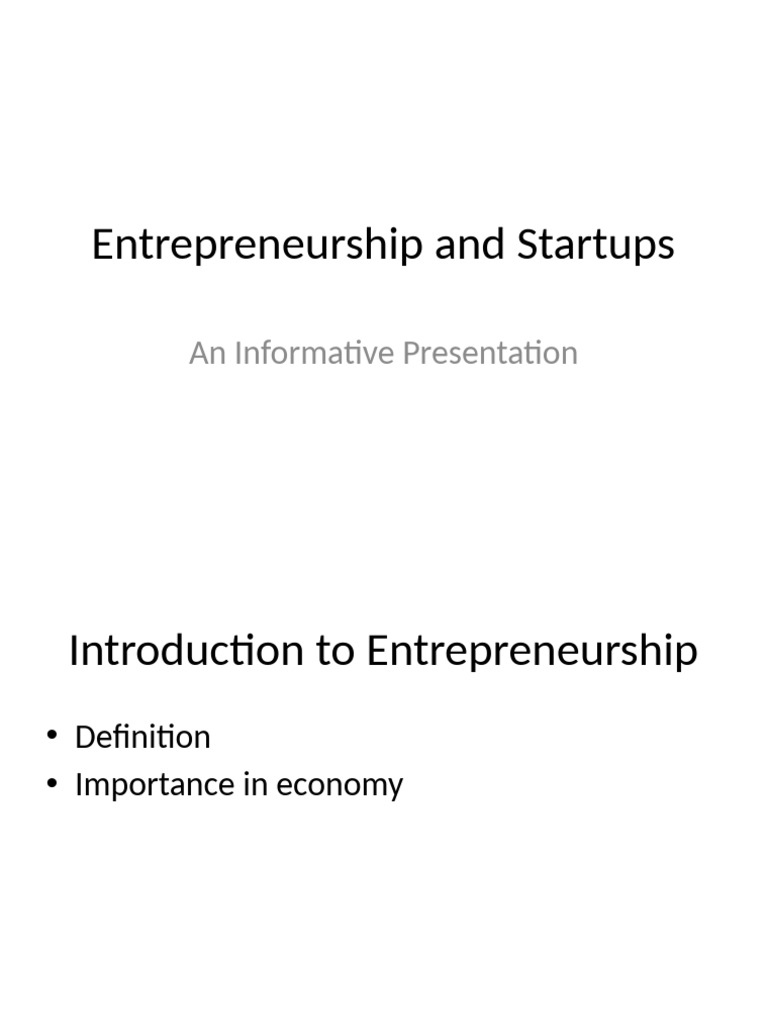 Startup Presentation | PDF