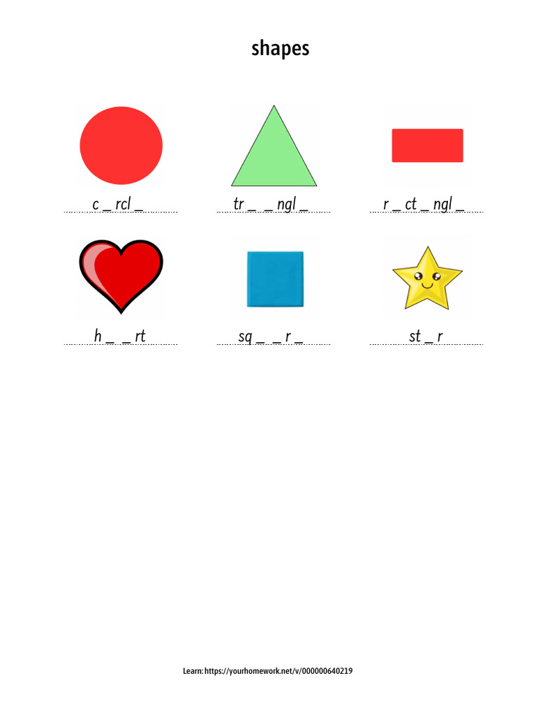 Identifying 4 Shapes in Vocabulary | PDF