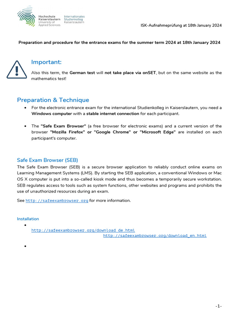 ISK Entrance Exam Procedure 2024 | PDF | Computer File | User (Computing)