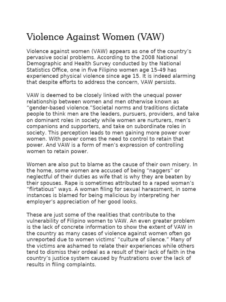 Understanding Violence Against Women in the Philippines | PDF ...