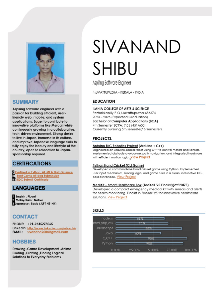 Aspiring Software Engineer Profile | PDF | Command Line Interface ...