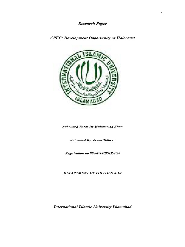 CPEC Research Paper Final | PDF | Idea | Constructivism (Philosophy Of ...
