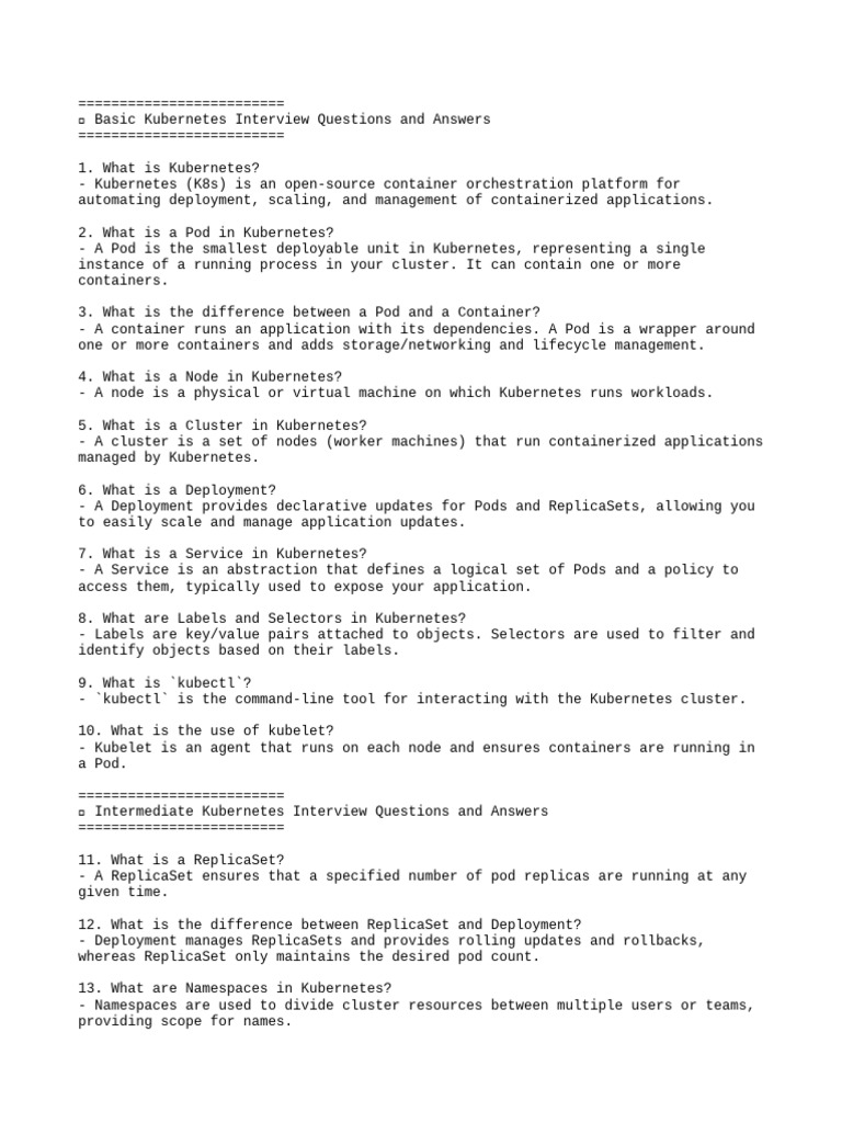 Advanced Kubernetes Interview Insights | PDF | Software Engineering ...