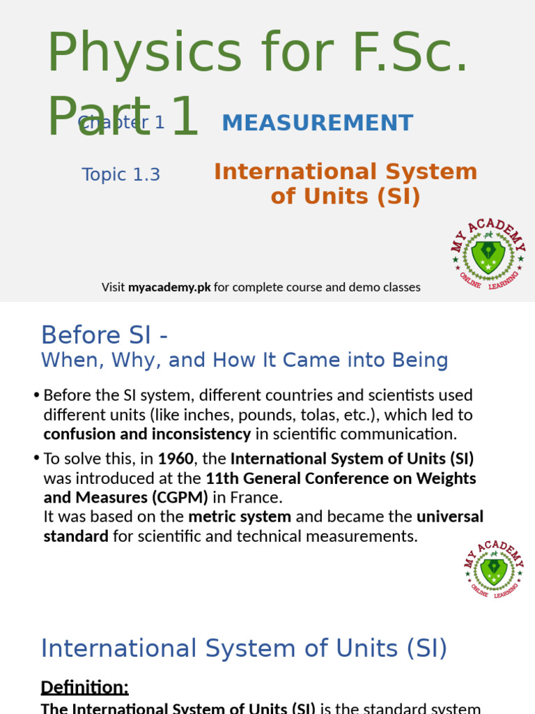 Understanding SI Supplementary Units | PDF | International System Of ...