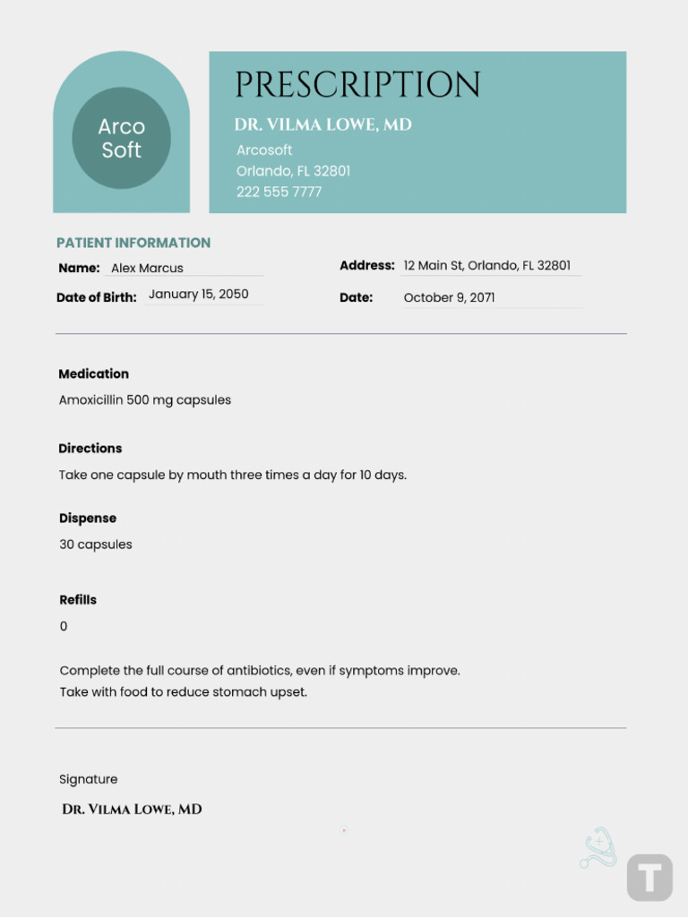 Printable Prescription Template | PDF