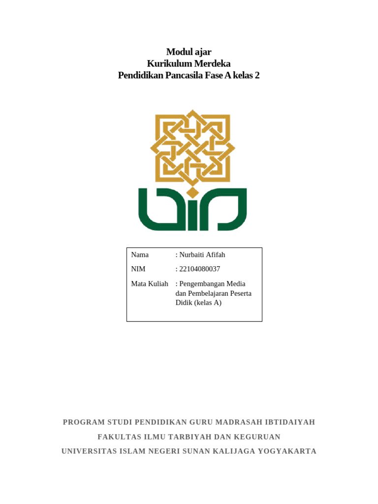 Modul Ajar Pendidikan Pancasila Kelas 2 | PDF