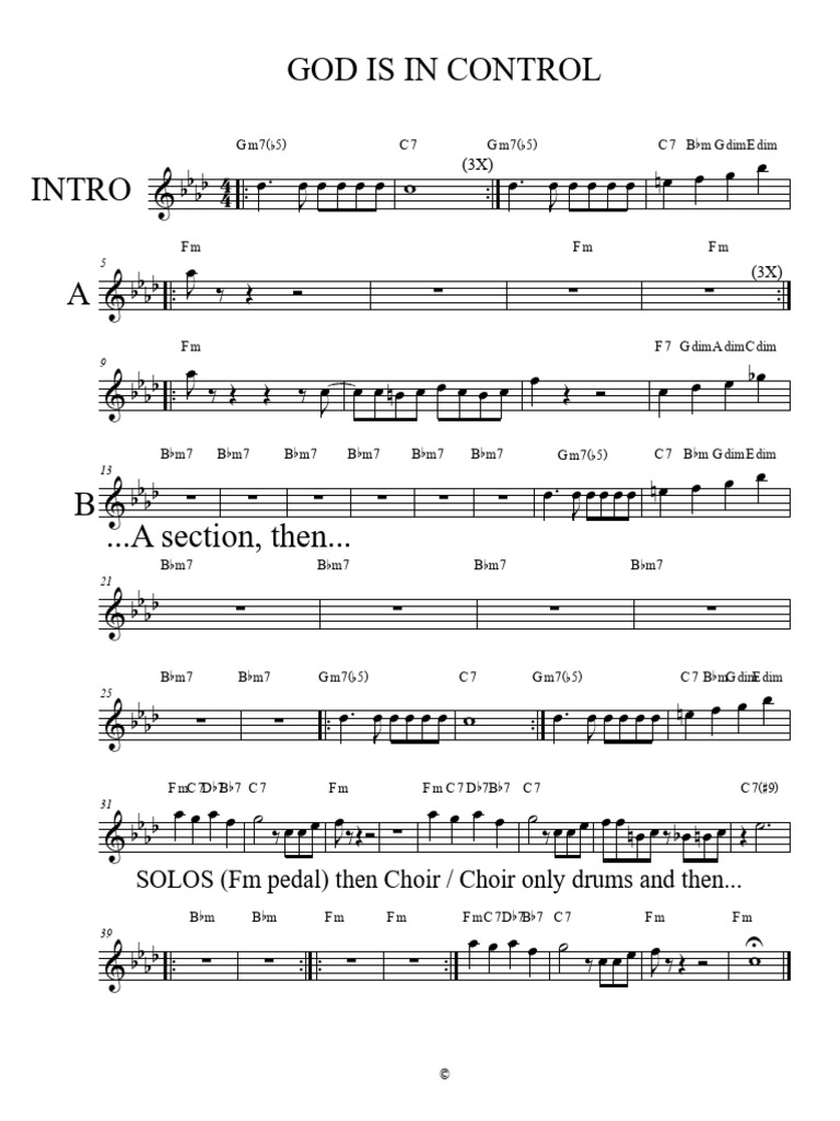 God Is in Control Chords and Lyrics | PDF