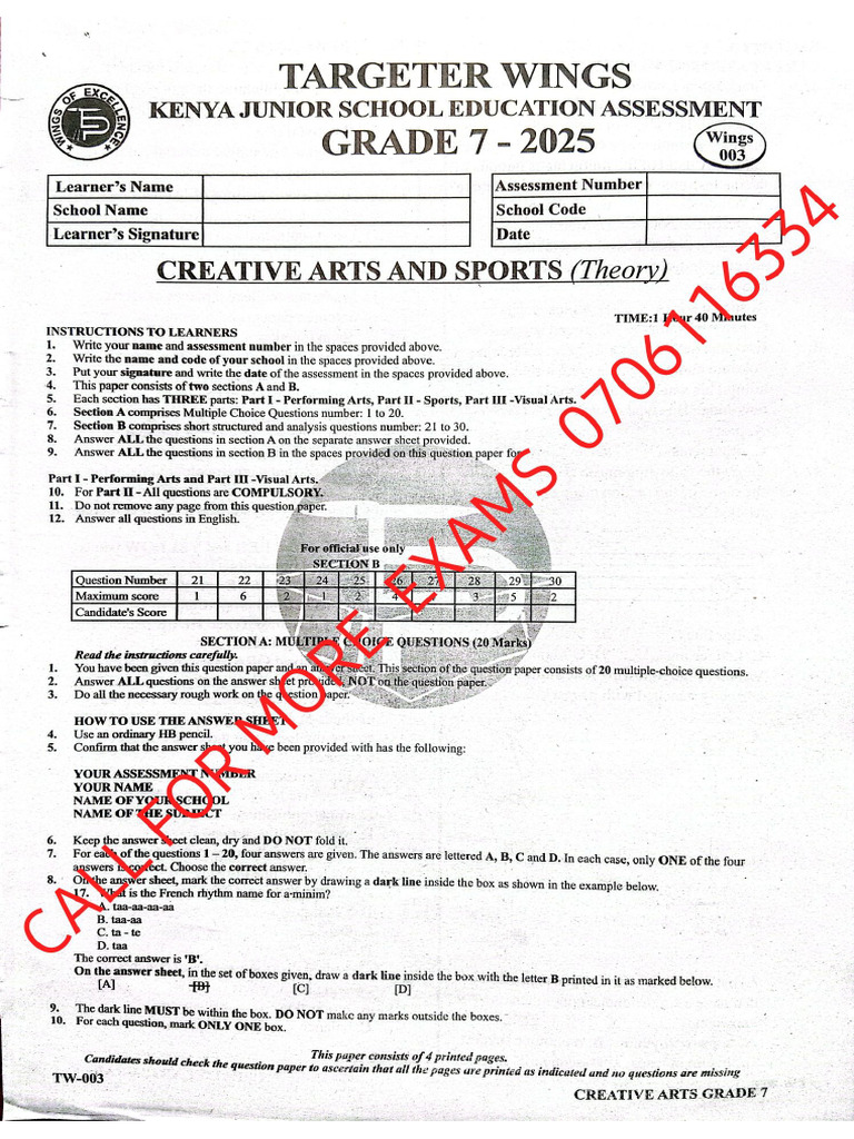 Targeter Wings Grade 7 Creative Grade 7 PDF
