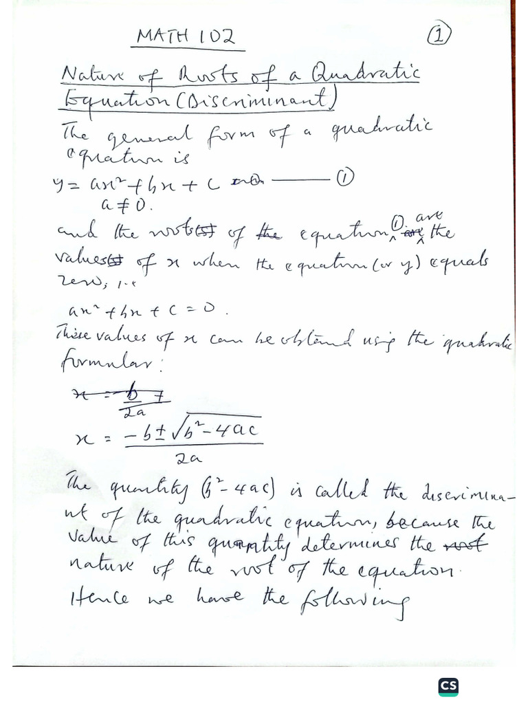 Math 102 Lecture Notes & Supplements | PDF