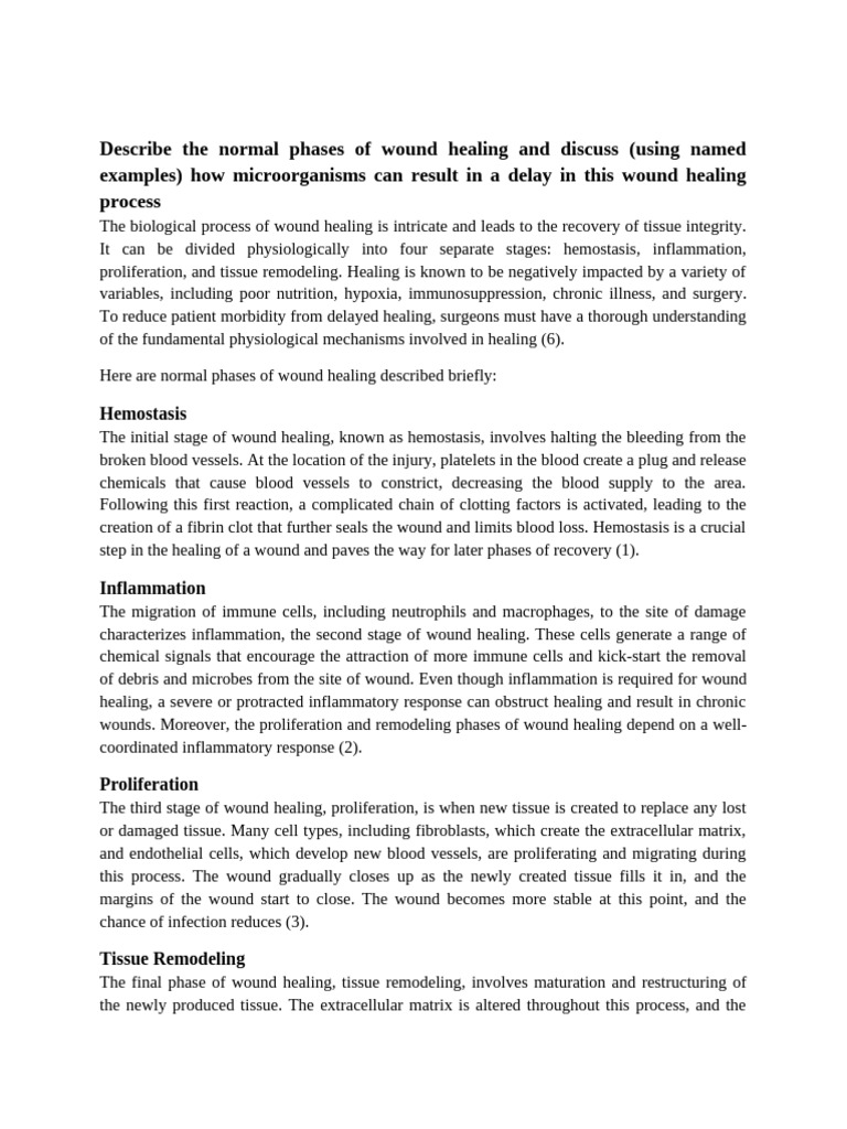 Describe The Normal Phases of Wound Healing and Discuss | PDF | Healing ...