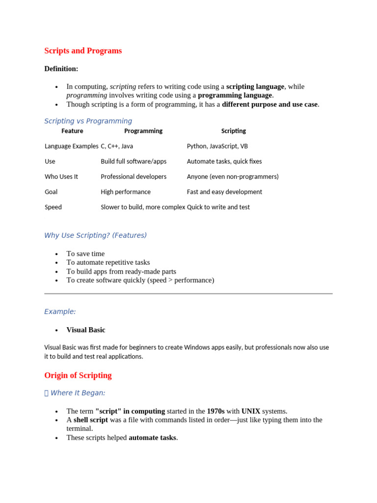 Understanding Scripting vs Programming | PDF | Scripting Language ...